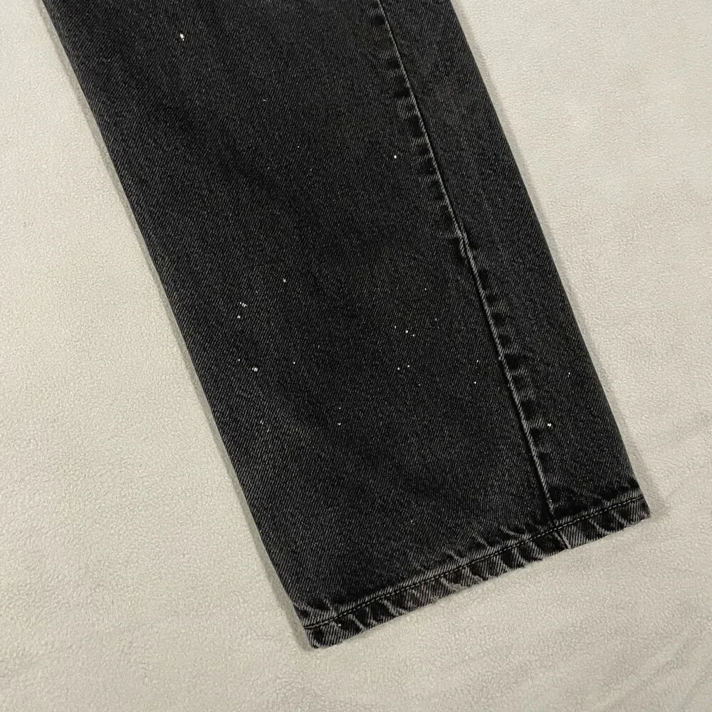 Levis 505 Black Denim Jeans Mens Size 36x32 Regular Fit Y2K Made in Mexico